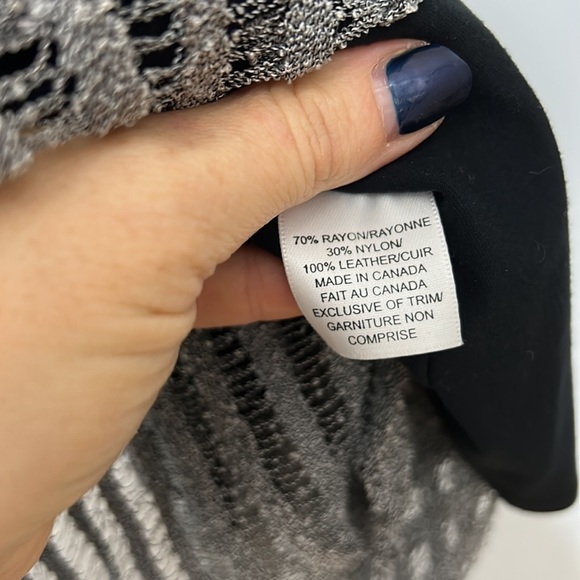 Erin Kleinberg Fiona Mini Dress in Grey & Black Leather Size 2 - Picture 5 of 6